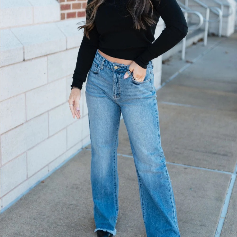Jelly Jeans High Rise Wide Leg Denim Blue Women's Jeans